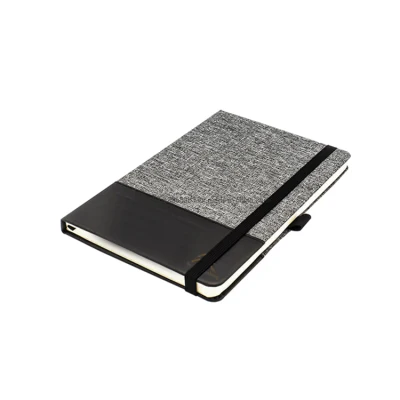 Personnalisé vente chaude cahier coton tissu combiné couverture en cuir véritable Journal livre portabilité transporter organisé impression planificateur